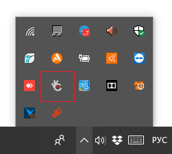  вид программы в трее
